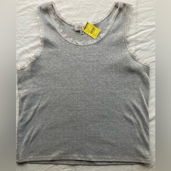 [FREE w/bundle PURCHASE]- NWT TILLY’S Girls Gray Lace Top, Girly Lace Tank - Picture 1 of 2